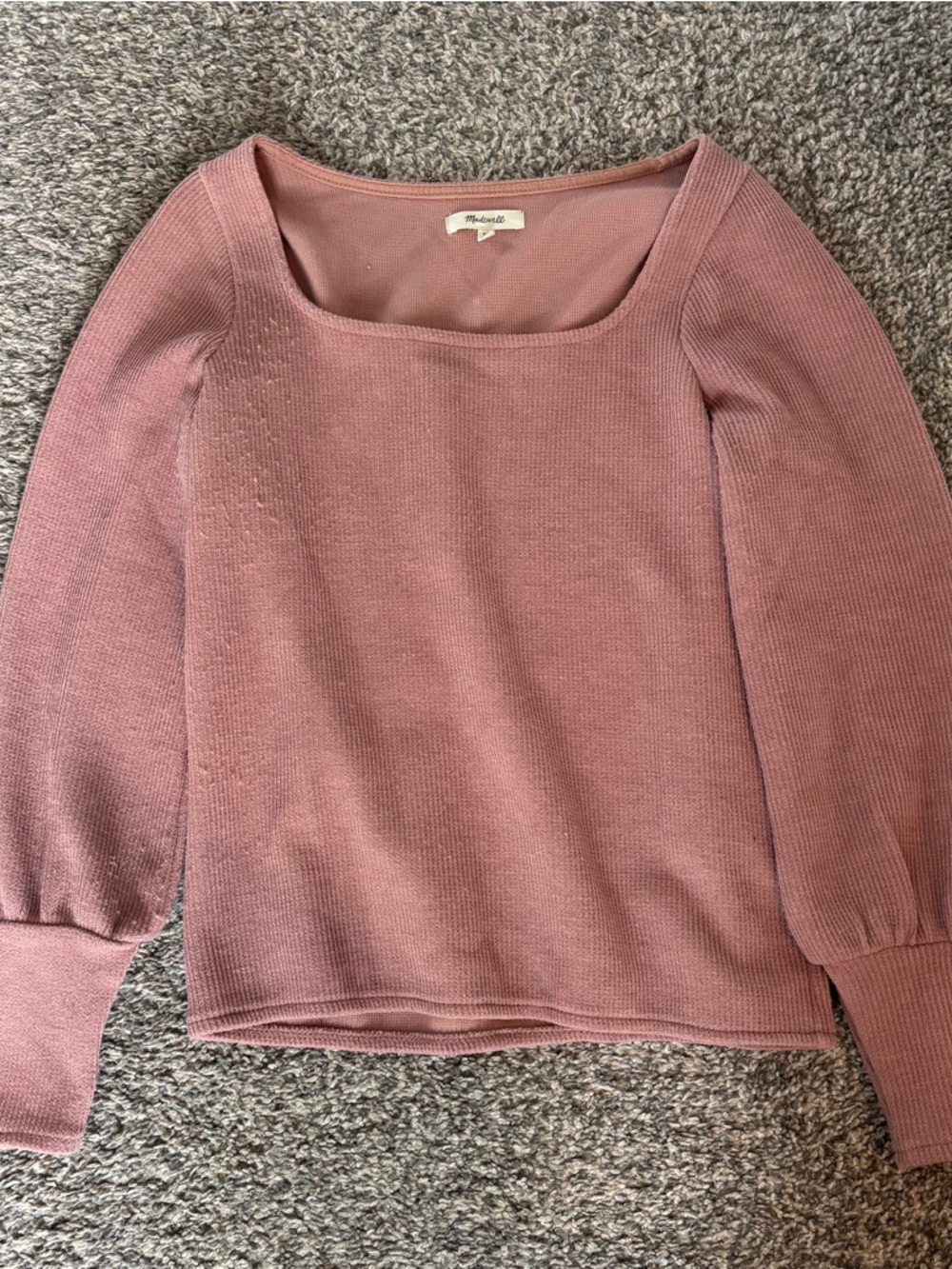 Madewell Dusty Rose Scoop Neck Knit Sweater